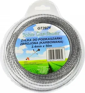 Balinātāja diega GEKO G73971 pastiprināta ar rievām 2,4 mm x 50 m zāles trimmeriem