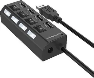 USB Hub RoGer Splitter 4 x USB 2.0 with Individual On/Off Buttons