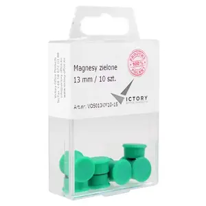Magnetic Push Pins Victory Office Product 13 mm, 10 pcs, green