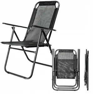 Camping chair GENWAY model PCC1047, folding outdoor chair 62×45×102 cm, black