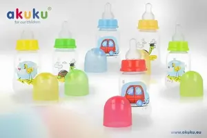 Bērnu barošanas pudele akuku 125 ml dekoratīvā profila A0004, tilpums 125 ml