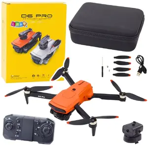 LEANToys Dron D6 PRO double HD camera LED lights orange — quadcopter with dual HD cameras
