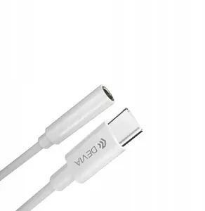 Audio adapter Devia EC608 USB-C to 3.5 mm jack, white