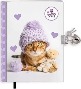 Блокнот с закладкой и замочком Beniamin The sweet pets Kot — дневник с лентой-закладкой