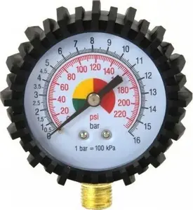 Tire Inflator Gauge Gun GEKO G01101C — pressure range 150/200, pistol-type manometer