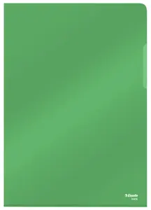 Sheet protector ESSELTE 55436 A4 (210×297 mm), PVC 0.15 mm, green, pack of 25