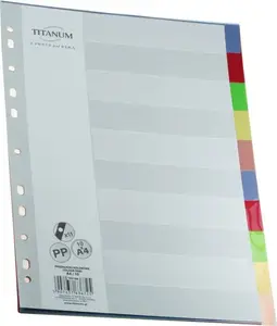 Titanum paper divider A4, 10 colors, pack for document organization