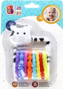 Rattle toy Bambam BAM BAM GRZECHOTKA KROWKA Z KRAZKAMI 15×21 cm by Bambam