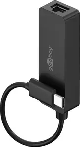 Goobay 76579 гендерный адаптер USB-C RJ-45 Черный