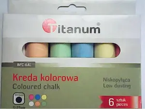 Sidewalk Chalk Titanum 6 Colors — Titanum model 109668, set of 6 colored chalks