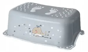 Footstool Maltex model 2K Whale Minimal, satin light blue