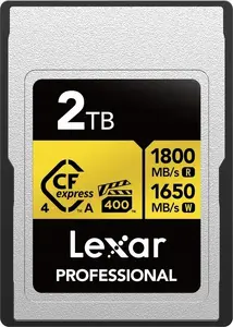 CFexpress Type A card Lexar 4.0 Pro Gold VPG400/IP68 R1800 W1650 SW1400 2TB