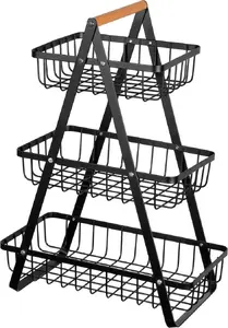 Fruit basket two-tier stand Brunbeste 3415 — metal wire stacked fruit bowl