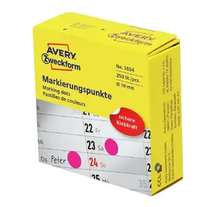 Avery 3854 self-adhesive label Round Permanent Magenta 250 pc(s)