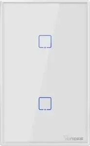2-gang Wi‑Fi Smart Wall Switch Sonoff T2US2C, US, White, touch capacitive control