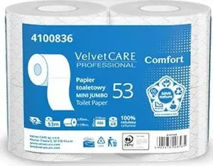 Toilet paper Velvet Comfort 2-ply, 486 sheets total, pack of 4, white