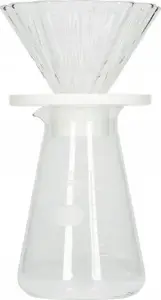 HARIO Cha Cha Drip Bouquet 02 balts keramikas drippers ar serveri un papīra filtriem