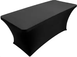 Table cover stretch fabric for folding table, Home It brand, model 87779, black