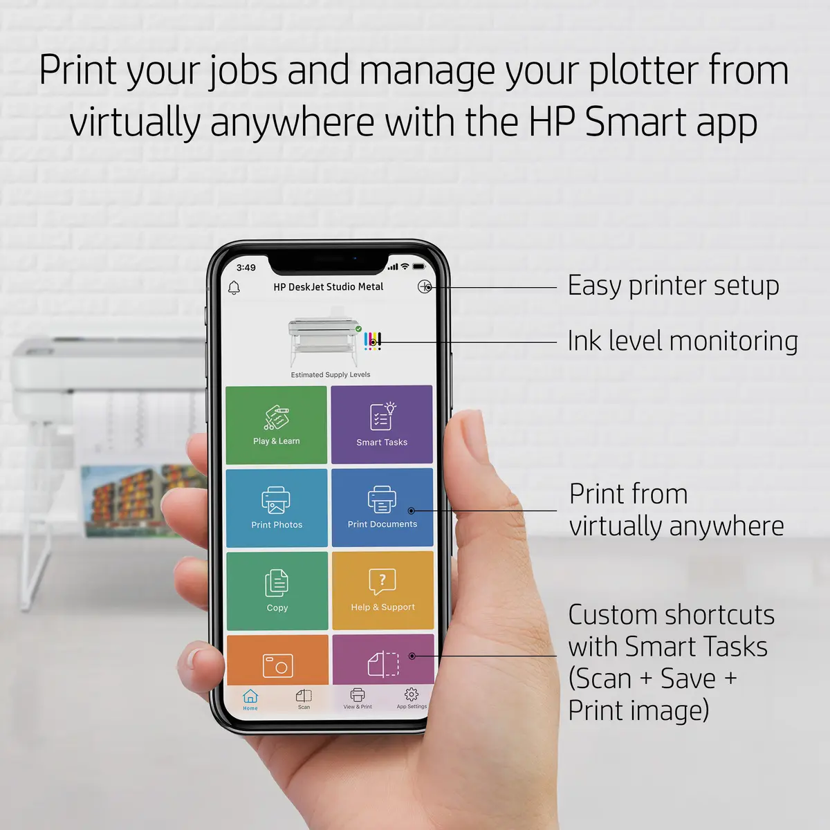 HP Designjet Studio Steel 24-in Принтер Photo 7