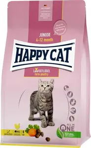 Сухой корм для котят happy cat Junior Farm Poultry, 4–12 мес, 300 г