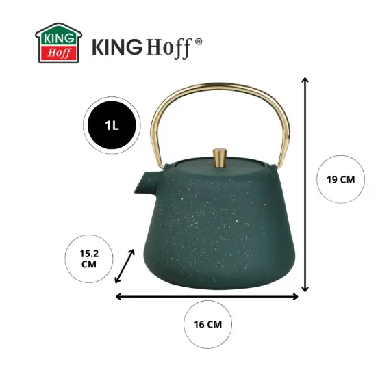 Cast Iron Teapot KingHoff KH-1933 1L Photo 4