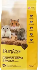 Burgess Hamster, Gerbil & Mouse Food 750 g – Complete Small Pet Mix
