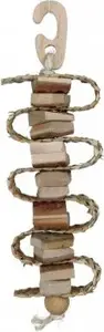 Игрушка Trixie Natural Living со соломой и бубенчиком, 21 см — аксессуар для грызунов и птиц