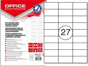 Label sheets office products A4 70×30 mm white, 100 labels per pack
