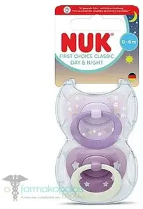 Nuk knupīšu komplekts 2 gab., ortodontisks silikona, izmērs 0–6 mēn., violets