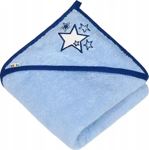 Bath Towel with Hood akuku A0663 — Blue terry hooded towel (children)