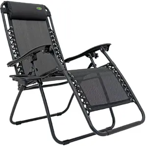 Garden and Beach Lounger Verk OG.GRT-105T.CZ Black — folding outdoor reclining chair