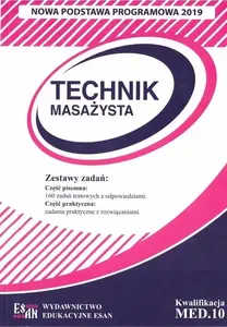 Mācību grāmata Esan «Egzamin zawodowy. Technik masażysta» — eksāmenu ceļvedis masāžas tehniķim, poļu valodā
