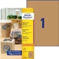 Avery Zweckform коричневые этикетки для продуктов A4 210 x 297 мм 25 листов L7109-25