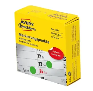 Avery 3851 pašlīmējošā etiķete Apaļš Pastāvīgs Zaļš 800 pcs