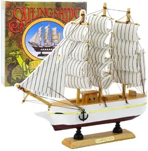 Collector model ship LEANToys Statek Żaglowiec biały – scale unspecified, decorative model sailing ship