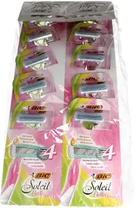 Razor blades BIC Soleil Bella disposable women's razors, pack of 10, pivoting head, moisturising strip