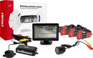Parking sensor kit Amio with 4.3" TFT monitor, HD-305 reversing camera and 4 white ultrasonic sensors