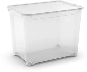 Storage box with lid LA-KA-PE T Box XL 70L 39×55.5×42.5 cm transparent