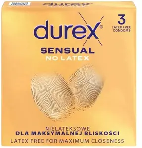 Презервативы Durex Sensual No Latex — упаковка 3 шт., без латекса