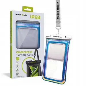 Protective Waterproof Floating Case by MOBILE ORIGIN for 6.8" phones — glitter white