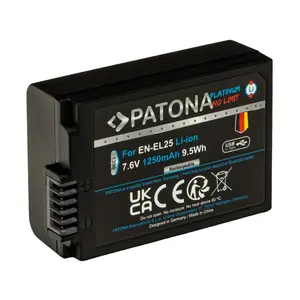 PATONA Platinum battery with USB-C input for Nikon EN-EL25 Nikon Zfc Nikon Z50 Nikon Z30