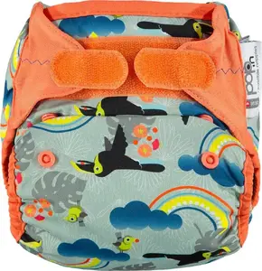 Atkārtoti lietojama autiņbiksīte Close Caboo Otulacz V2 Toucan ar bambusa ieliktni, 3–16 kg, 1 gab.
