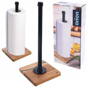 Paper Towel Stand ORION Loft, metal and wood, black, height 35 cm
