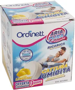 Moisture absorber refill tablets 450 g × 3 pcs, lemon scent — click and grow