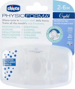 Соска CHICCO Crystal силикон 2–6 мес., набор 2 шт.