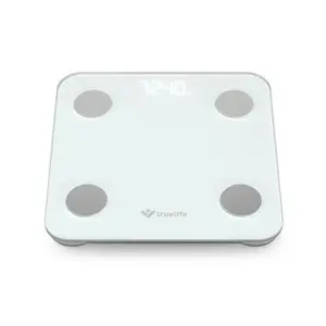 Diagnostiskās Bluetooth svari vannasistabai TRUELIFE FitScale W1 BT — balti, krāsains LCD, 0,2–180 kg, iOS/Android