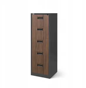 Metal filing cabinet Jan Nowak SARA V5 460 x 1630 x 620 mm Eco Design, anthracite/walnut