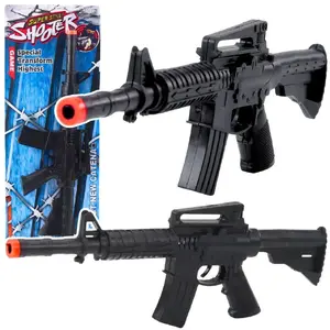 Toy Rifle LEANToys mechanical sound of shots black 32 cm