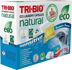 Laundry capsules Tri-Bio Sensitive, 14 capsules — for delicate and sensitive skin