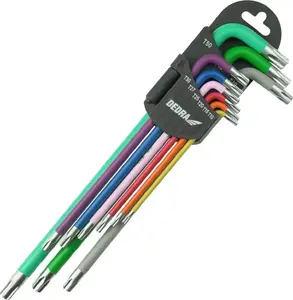 Набор торкс-ключей Dedra T10–T50, S2 сталь, 9 шт., экстрадлинные